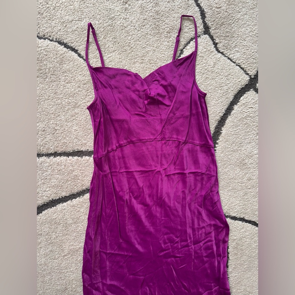 Anthropologie Satin Midi Cowl Neck Dress - Picture 4 of 8